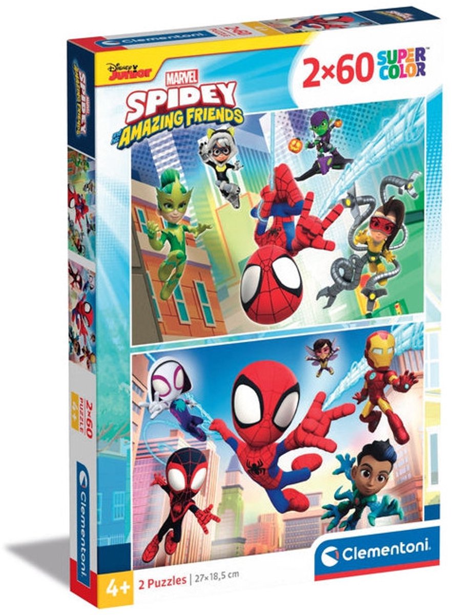 Clementoni - Puzzel - 2x60 Stukjes - Spidey en Zijn Geweldige Vrienden - Kinderen — afbeelding 2