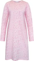 GAUBERT® Essential Dames Nachthemd Lange Mouw - Premium Gekamd Katoen - All-Over Print Tiny Hearts - Roze - Maat XL - GB-6806
