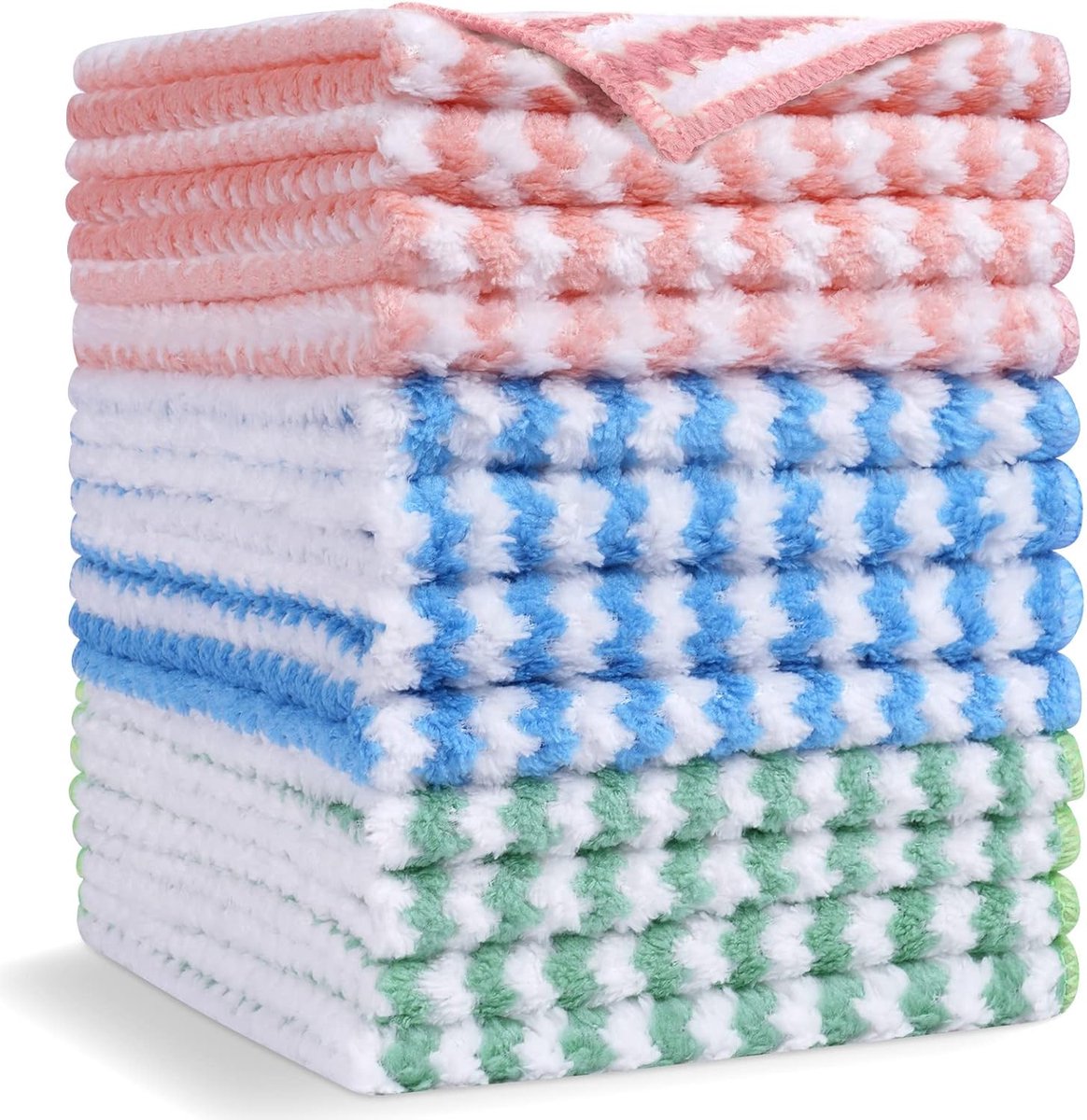 Mmgoqqt Keukenreinigingsdoeken - 12-pack - Microvezelreinigingsdoeken - Superabsorberend - Herbruikbaar - Universele reinigingsdoeken - voor keuken-badkamer en auto-25 x 25cm (verschillende kleuren)