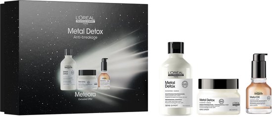 L'Oréal Professionnel Metal Detox cadeauset met shampoo, masker en olie.