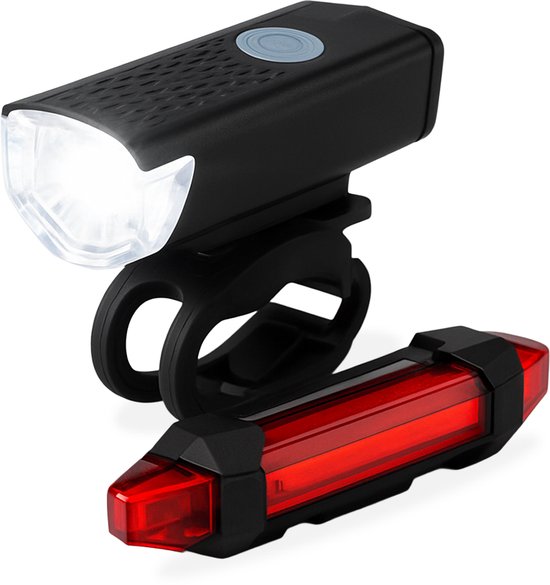Innovaland - Fietslampjes led set wit en rood V2 - Oplaadbaar - Micro USB - Fietslampje - Voorlicht en Achterlicht Fiets LED - Voorlamp Fiets - Fietslampjes - Fietslamp - Fietsverlichting - Oplaadbare Fietsverlichting - Fietslichten voor en achter