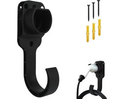 Lader Houder - Kabelhouder voor Elektrische Auto - Geschikt voor Type 2 Laadkabels - Laadkabelhouder - Universele Laadkabel houder - wandmontage kabelhouder - wandladerbeugel voor elektrische voertuigen - met schroeven - 27*8 cm - zwart