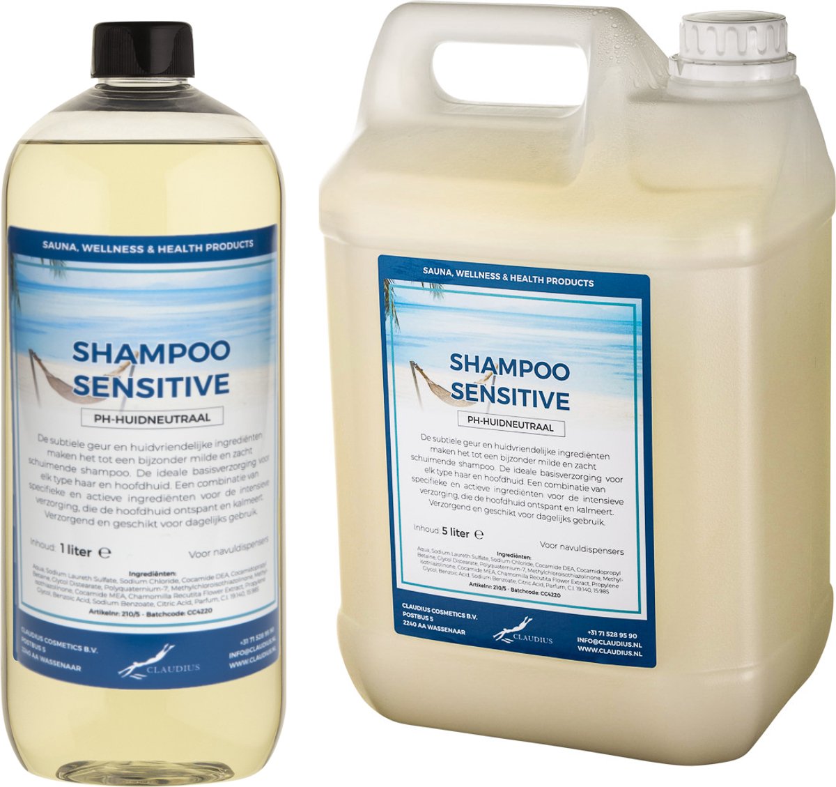 Shampoo Sensitive Care - 1 liter (transparant) + Jerrycan 5 liter