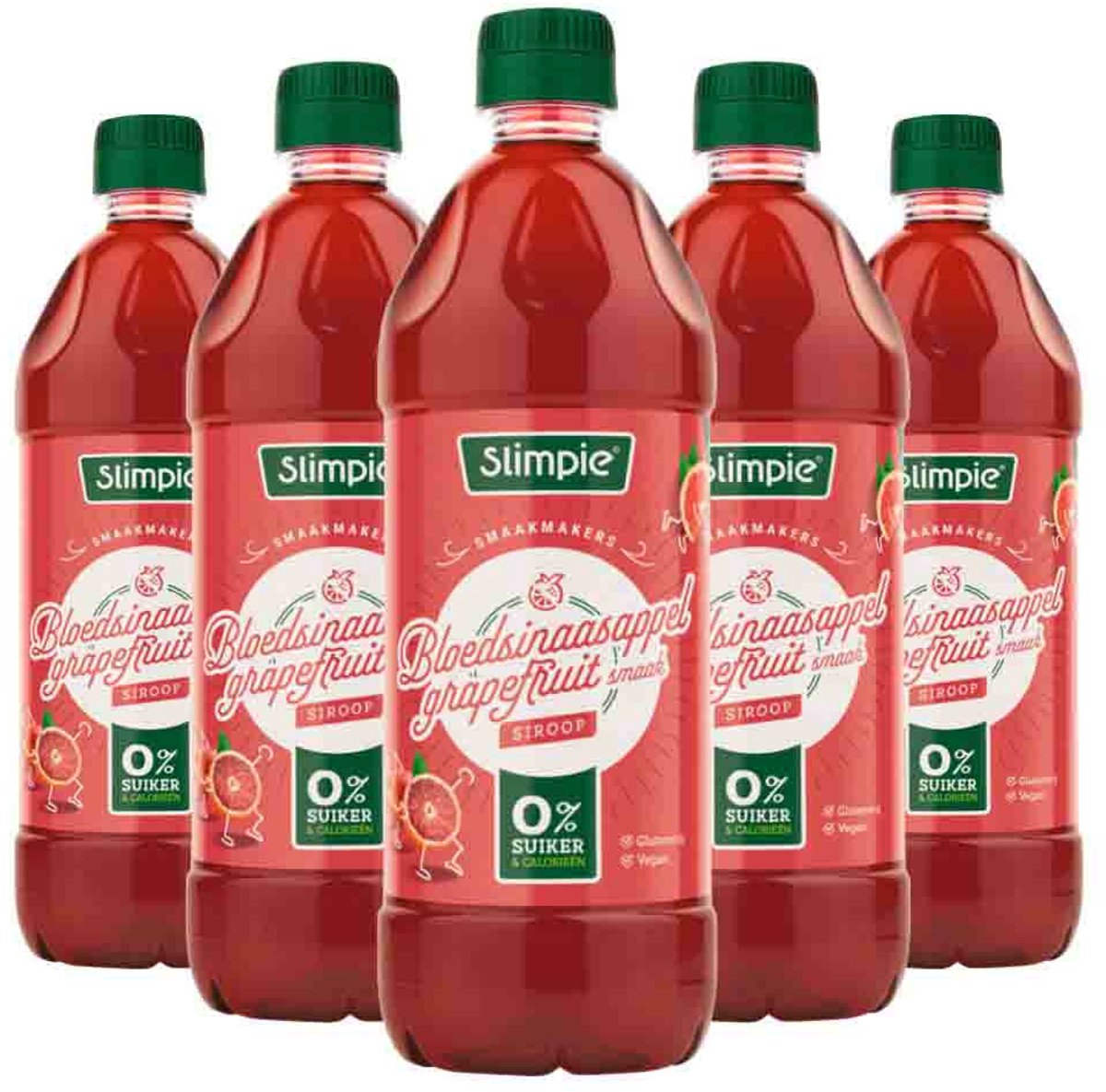 Slimpie Siroop Bloedsinaasappel Grapefruit - 5 x 650 ml - Voordeelverpakking
