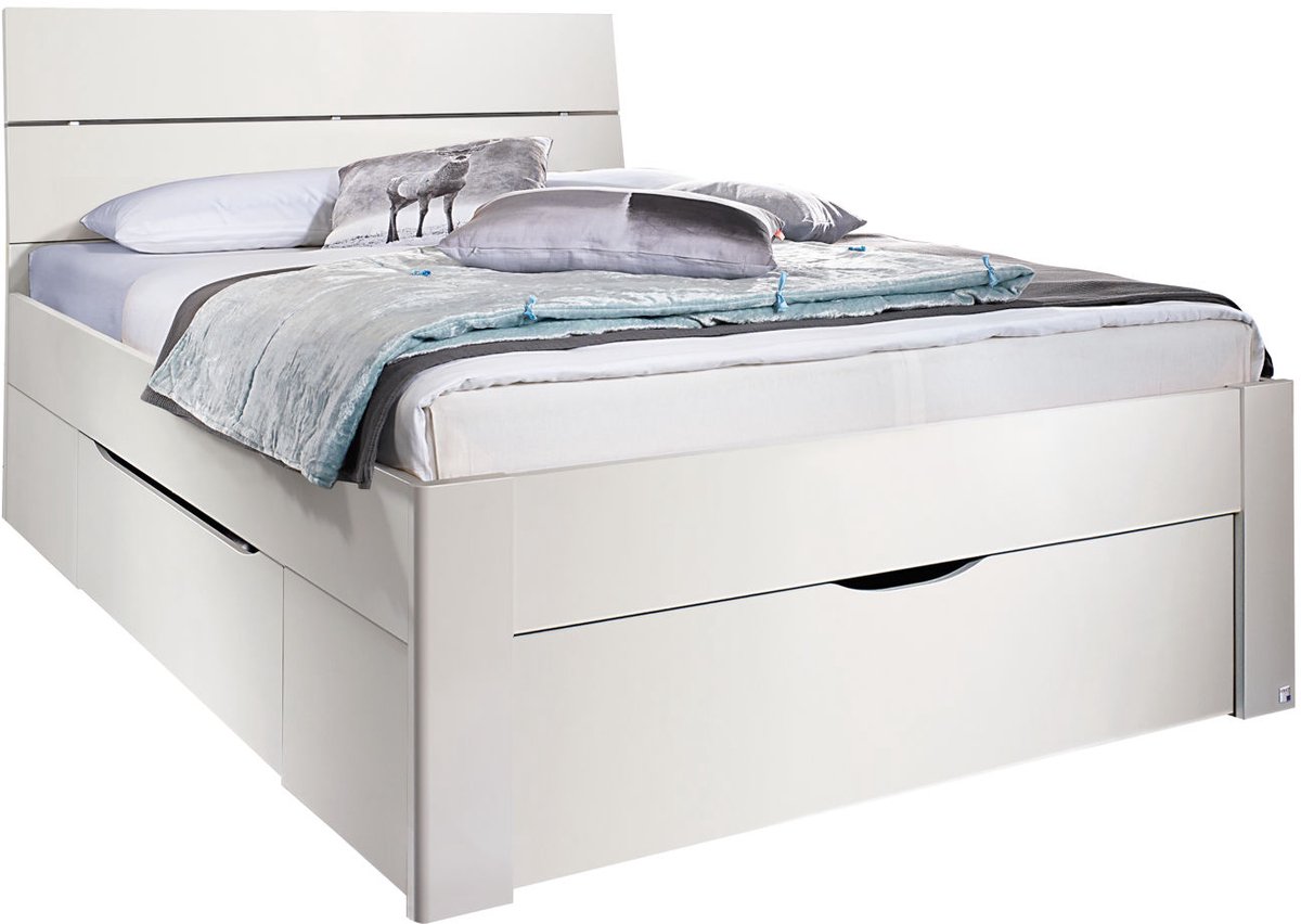 Maxi Opbergbed Butiken met hoofdbord en 3 laden - 180 x 200 cm - alpine wit