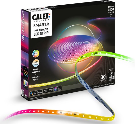 Calex Smart Microled 7,5m | 50 RGBIC LED's wit | Dimbaar | Voice