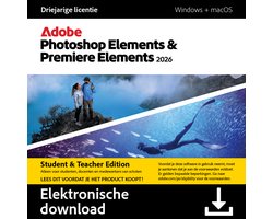 Adobe Photoshop & Premiere Elements 2026 - Student/Leraar (3 jarige licentie) - Meertalige - Windows/Mac - Download