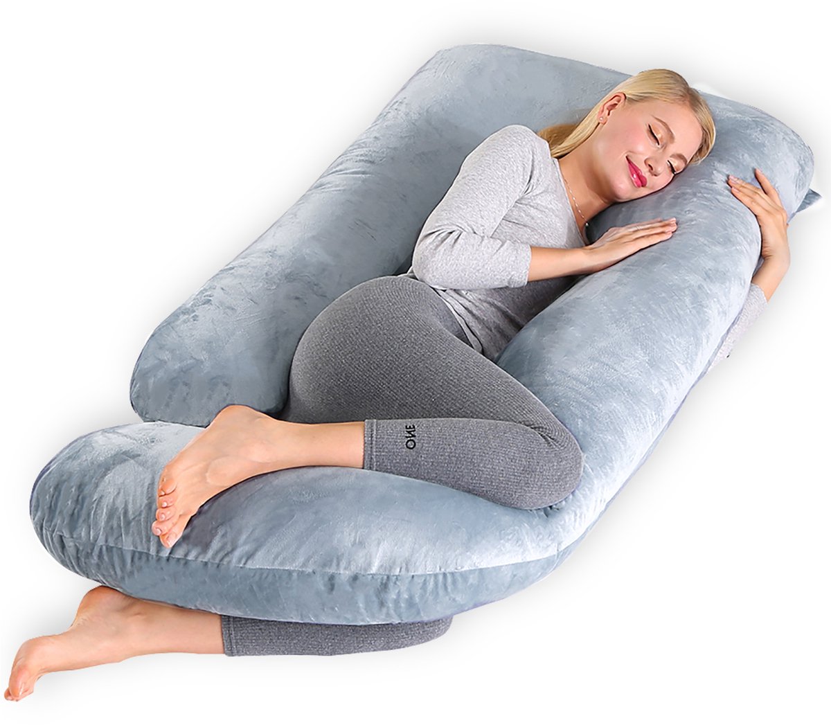 CALIYO Zwangerschapskussen XXL - 270 cm - Afneembare Hoes - Zijslaapkussen / Body Pillow / Lichaamskussen / Voedingskussen