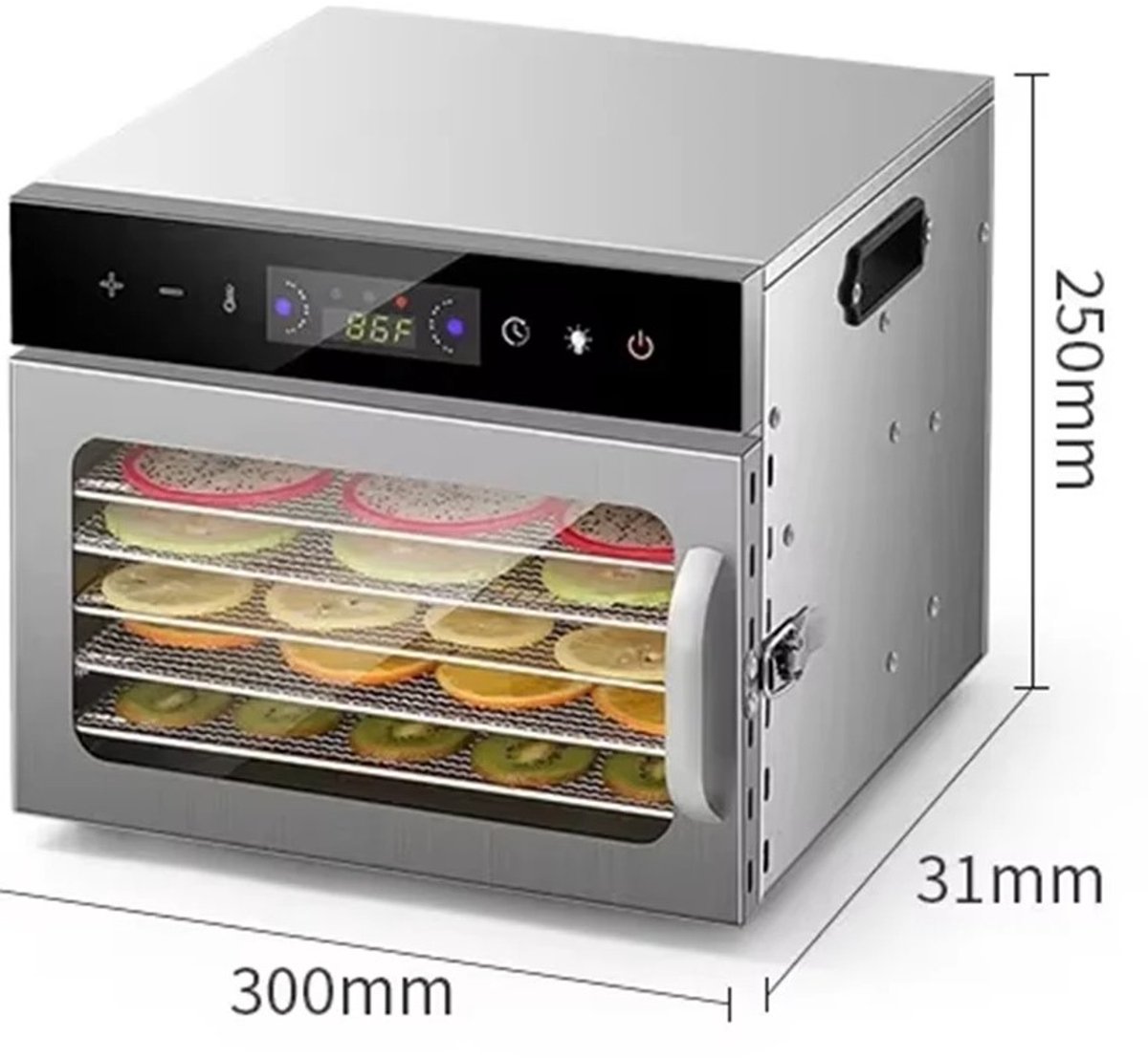 Studio Lyma Voedseldroger - Droogoven - Dehyrator - 6 laags - RVS - 30-90 °C