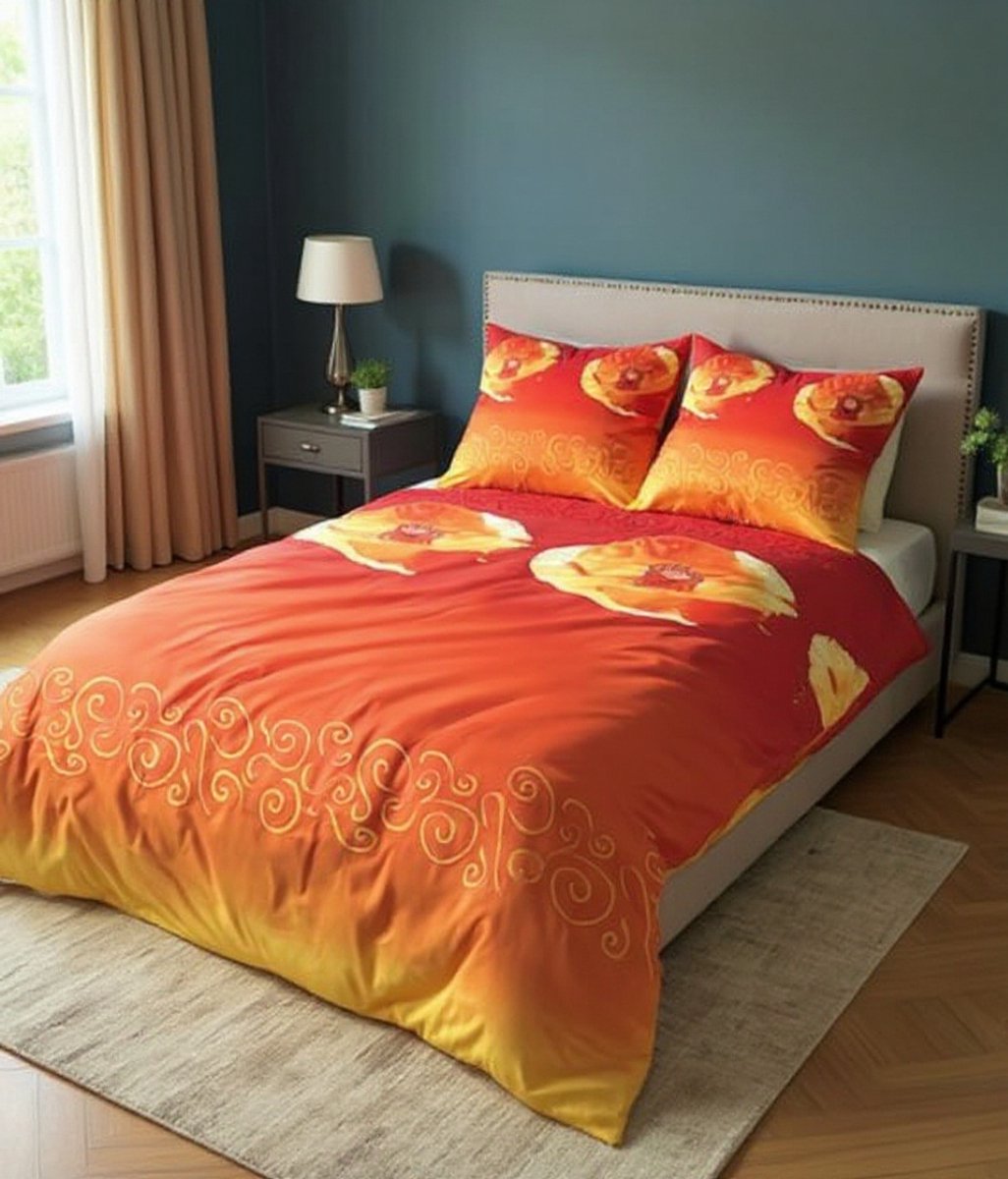 SENZATIONE 100% Katoen Percaline Dekbedovertrek 200x200/220-2x60x70 cm IMPERIA