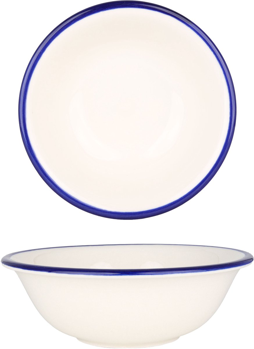 Rinart Kommetje - Blue Edge - Porselein - 16 cm (400cc) - set van 6