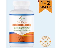 OrthiPure - Brain Balance - 30 capsules - leerpil - concentratie pil - Lto3 - L-Theanine - Blauw Glidkruid - GABA - Vitamine B12 - Zink citraat - Bioperine - 1+2 Gratis