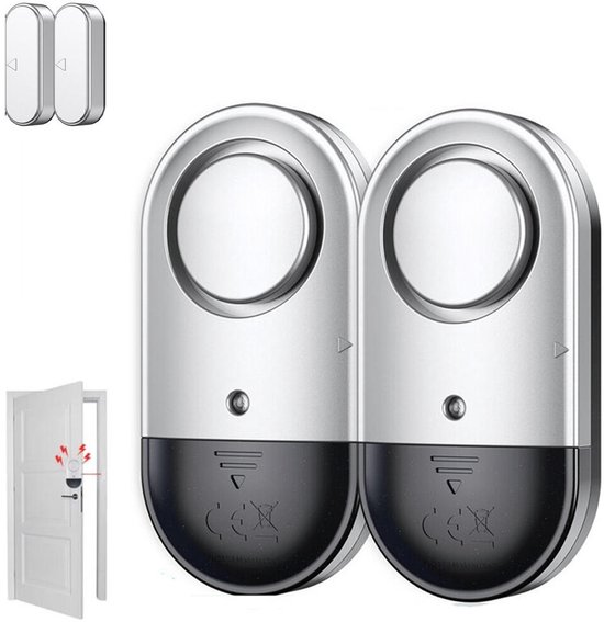 Foto: 2x deur alarm 125 db sensor raamalarm raam deur alarm sirene met beveiliging deuralarm met sirene magnetisch alarm bewegingssensor anti diefsta inclusief batterijen waarschuwings alarm tegen inbrekers en indringers