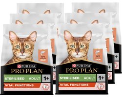 6x Pro Plan Kattenvoer Droog Adult Sterilised Vital Functions Zalm 1,5 kg