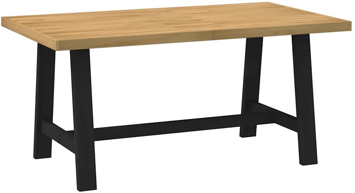 vidaXL Eettafel - NOAIN - A-vormige - poten - 160x90x75 - cm - massief - hout Naturel
