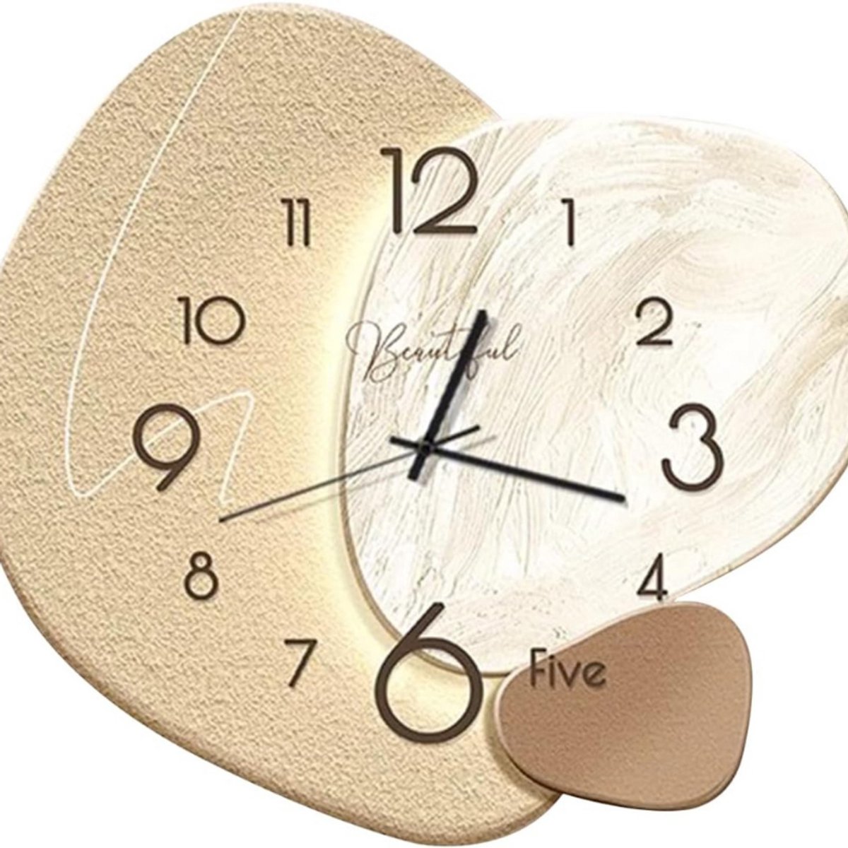 Wandklok Scandinavisch Design - Moderne Stille Kristalporselein Klok - Creatieve Decoratie Voor Woonkamer - Keuken - Kantoor - School - Werkt Op Batterij