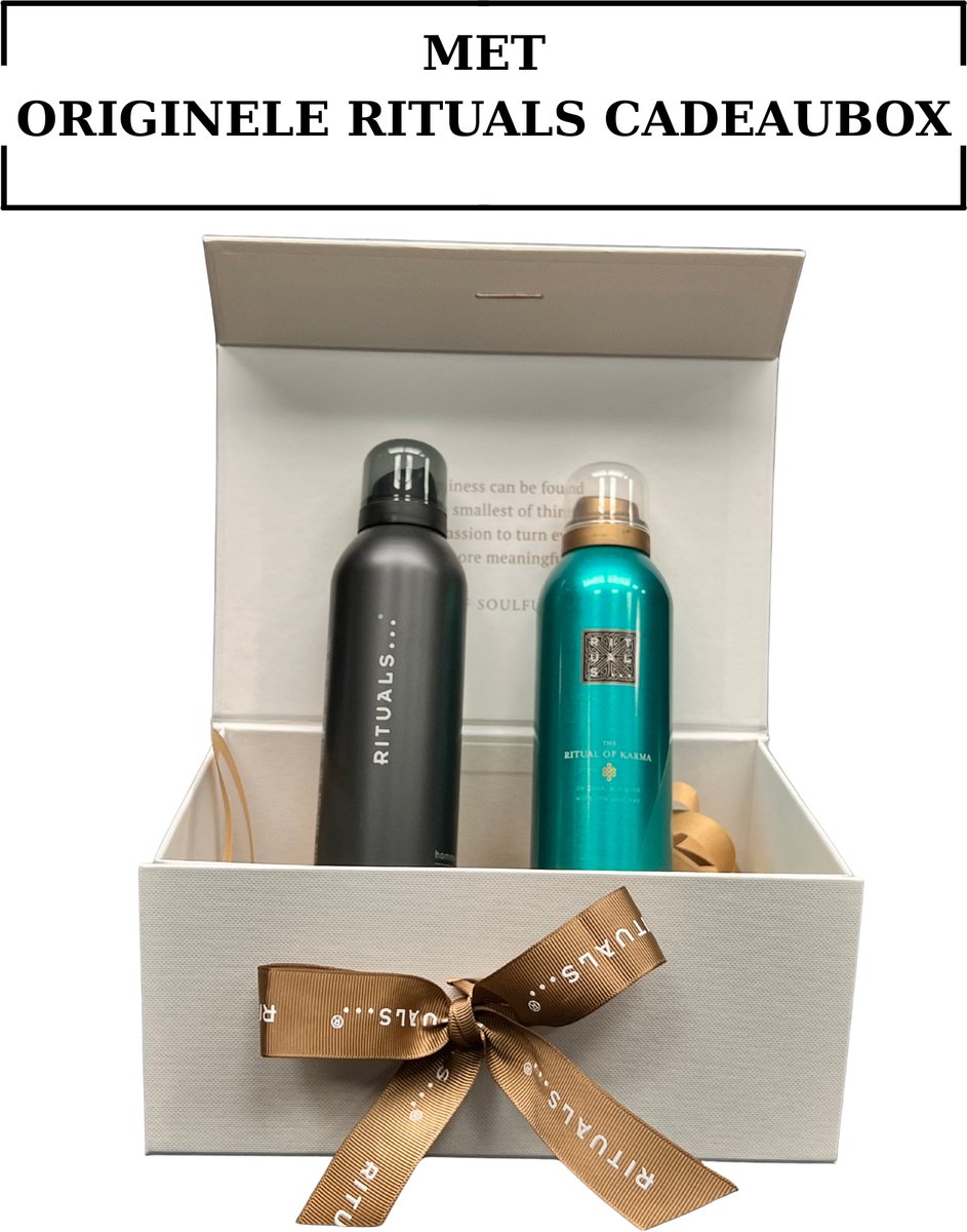 Rituals - Geschenkset - Karma Shower Gel 200 ml - Homme Shower Gel 200ml - Originele RITUALS Cadeaubox