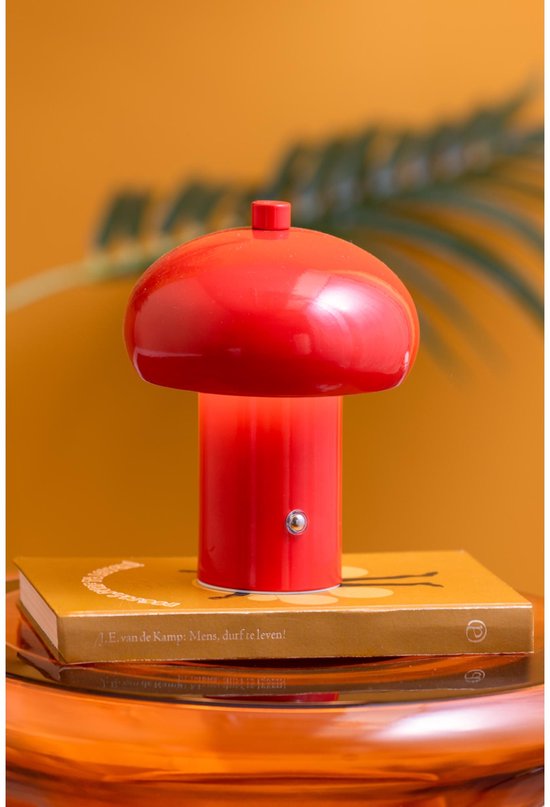 Leitmotiv Tafellamp Retro Seta Led - Oranje - 12.5x12.5x15cm - Modern
