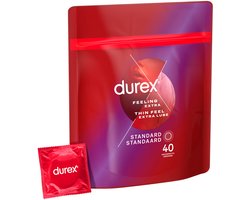 Durex Condooms Thin Feel met Extra Glijmiddel - 2 x 40 stuks - Voordeelverpakking