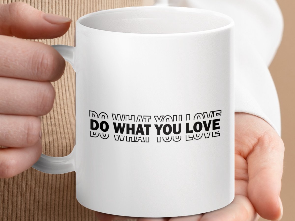 Mok Do What You Love, Inspirerende Koffiemok, Motiverende Thee Mok, Werk Mok, Cadeau Idee, Positieve Vibraties, Kantoor Decor, Cadeau