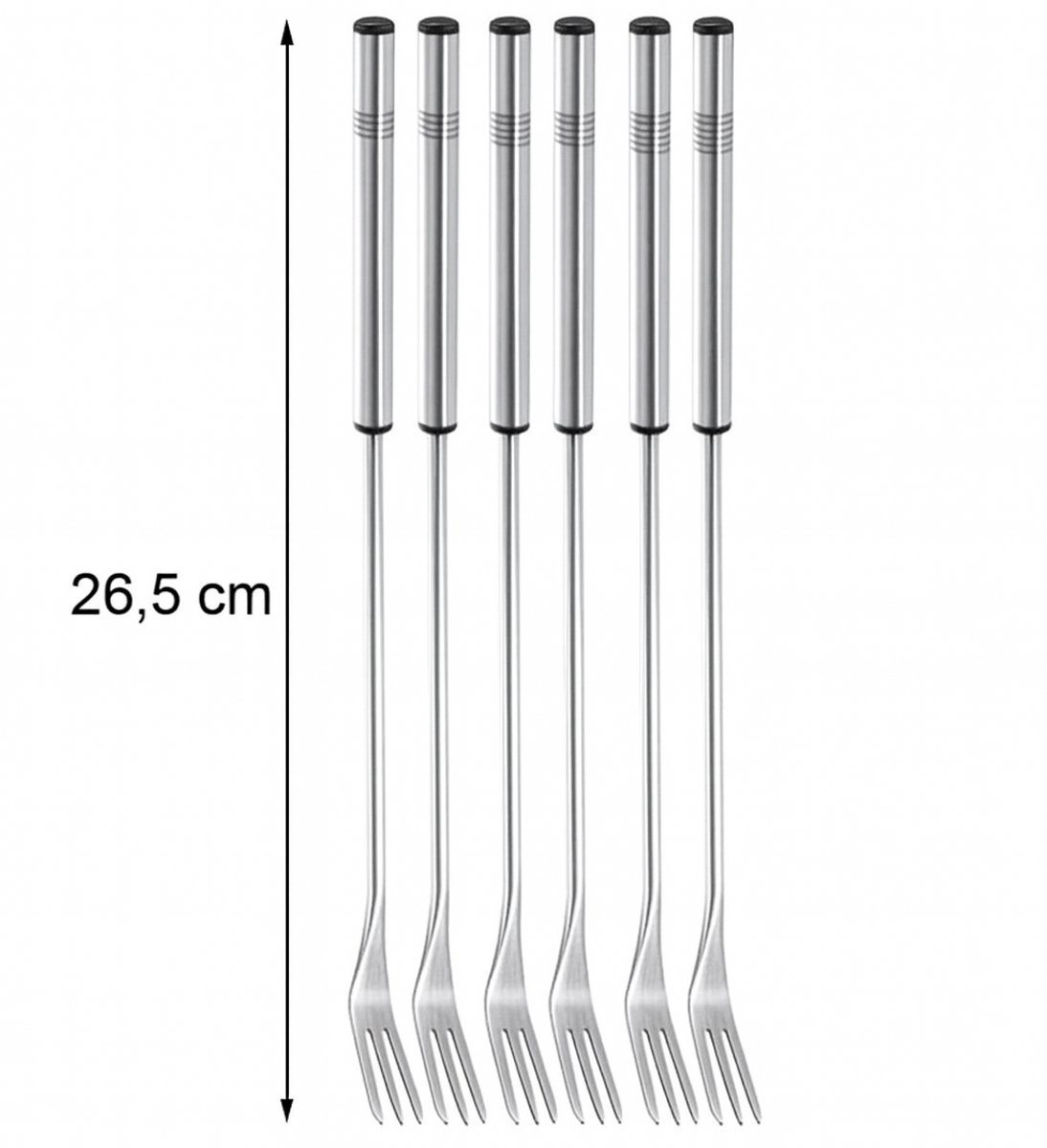 Luxe Fonduevorken RVS – Set van 6 stuks – 26,5 cm – Met Markeringen op Handvat – Fondue Vorken voor Kaasfondue, Chocoladefondue & Vleesfondue – foto 5