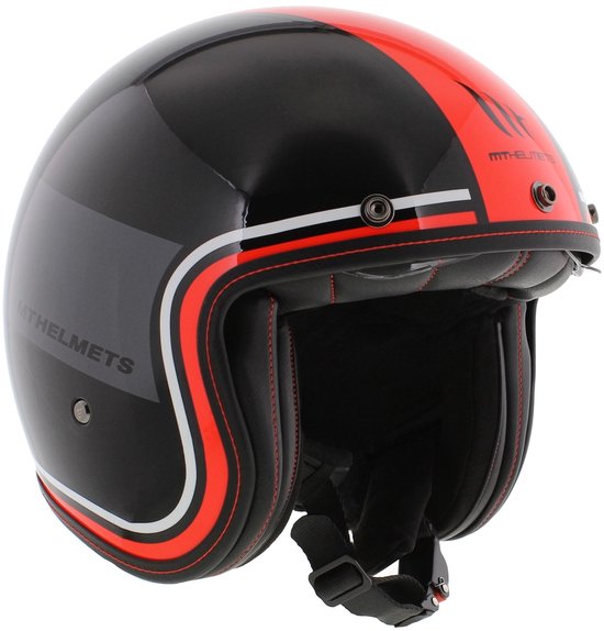 MT Jethelm Le Mans II SV S Tant glans zwart rood L