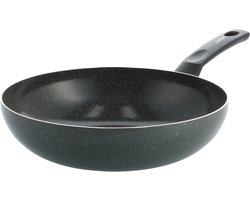 Kochstar Stein Keramische Wokpan - Zonder deksel - 28cm - 3.57L- PFAS-vrij - Inductie wokpan - Inductie pan - Keramische anti-aanbaklaag - Koelgreep - Ovenbestendig tot 130° C - Graniet