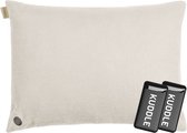 Kuddle Warmtekussen Oplaadbaar - Gebreid 'Off white' 45x60cm - Draadloos & Elektrisch - Inclusief 2 Powerbanks