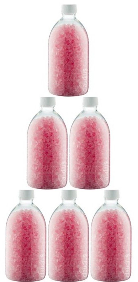 Claudius Badzout Rozen - 600 gram - Fles met witte dop - Set van 6 stuks