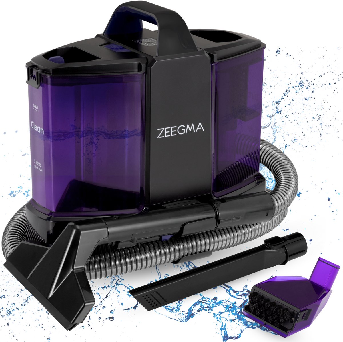 Zonder Wash Compact – Nat- en Droogzuiger - Tapijtreiniger – Extractiemethode – 1,5L Reservoir – AutoClean – TriClean Mondstuk – 50% Snellere Droging – 650cm Bereik – Voor Auto, Tapijt, Bekleding, Ramen & Vloeren