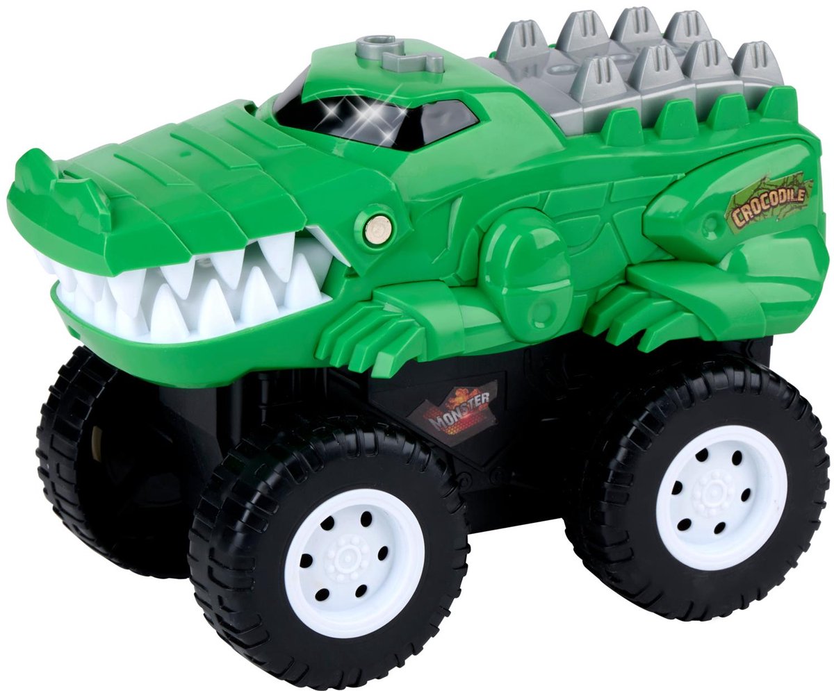 Eddy Toys Krokodil Auto - Crocodile Car met Licht en Geluid - Speelgoed Auto met Monstertruck Wielen - Werkt op 3x AA Batterijen - Groen/Zwart/Wit — afbeelding 4