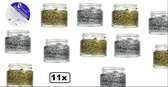 11x Gel superstar glittergoud/zilver (huid&haar) 15 ml