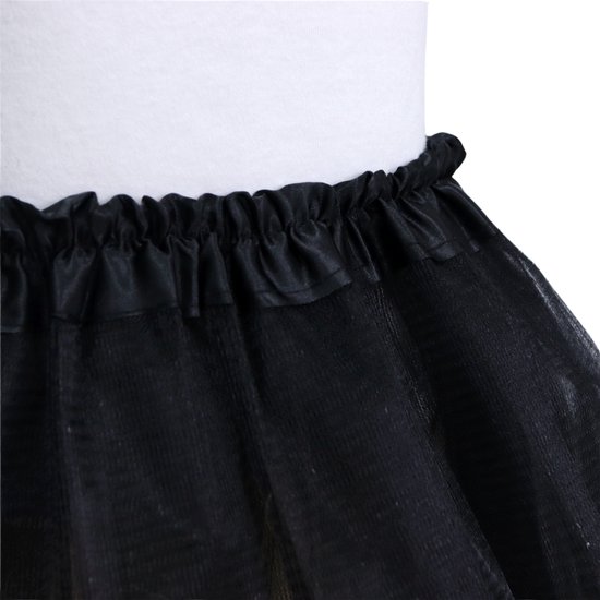 Elastische band van zwarte tule tutu met ruches.