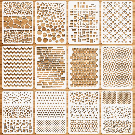 16 Stks Tekening Schilderen Stencils, Onregelmatige Vorm