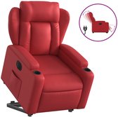 Fauteuil électrique debout en cuir artificiel rouge