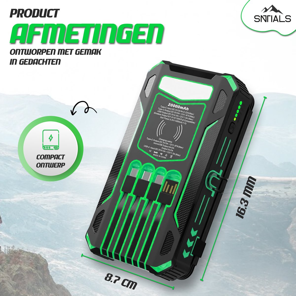 SNTIALS - Powerbank - Noodpakket - Ramp - Voorbereid - 20000 - afbeelding 2