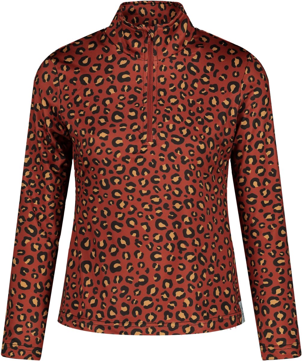 Emski - Dames skipully - Panter en Tijger print - pullover met kwart rits, lange mouwen - wintersport kleding - Maat M