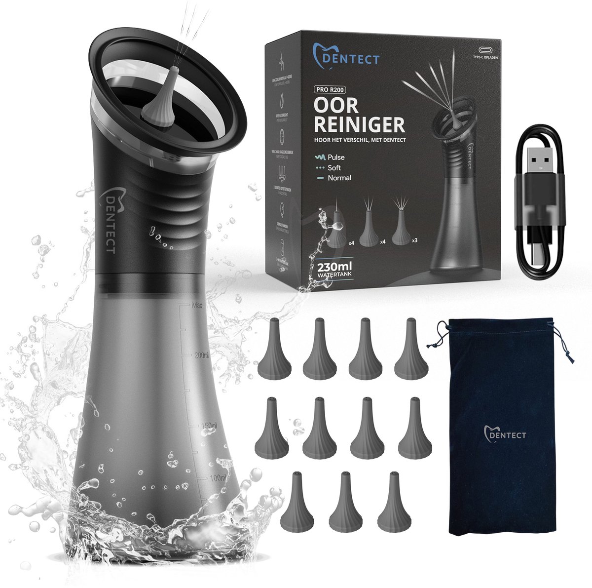 Dentect Oorspuit + Oorsmeer verwijderaar Dentect SET - Oorreiniger - Oorspuit - Oor schoonmaken - Oordouche - Oorsmeer - Ear Cleaner