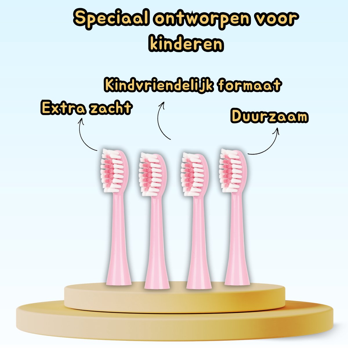KT - Roze opzetborstel - Unicorn - Extra Zacht - Speciaal voor kinderen - Duurzaam
