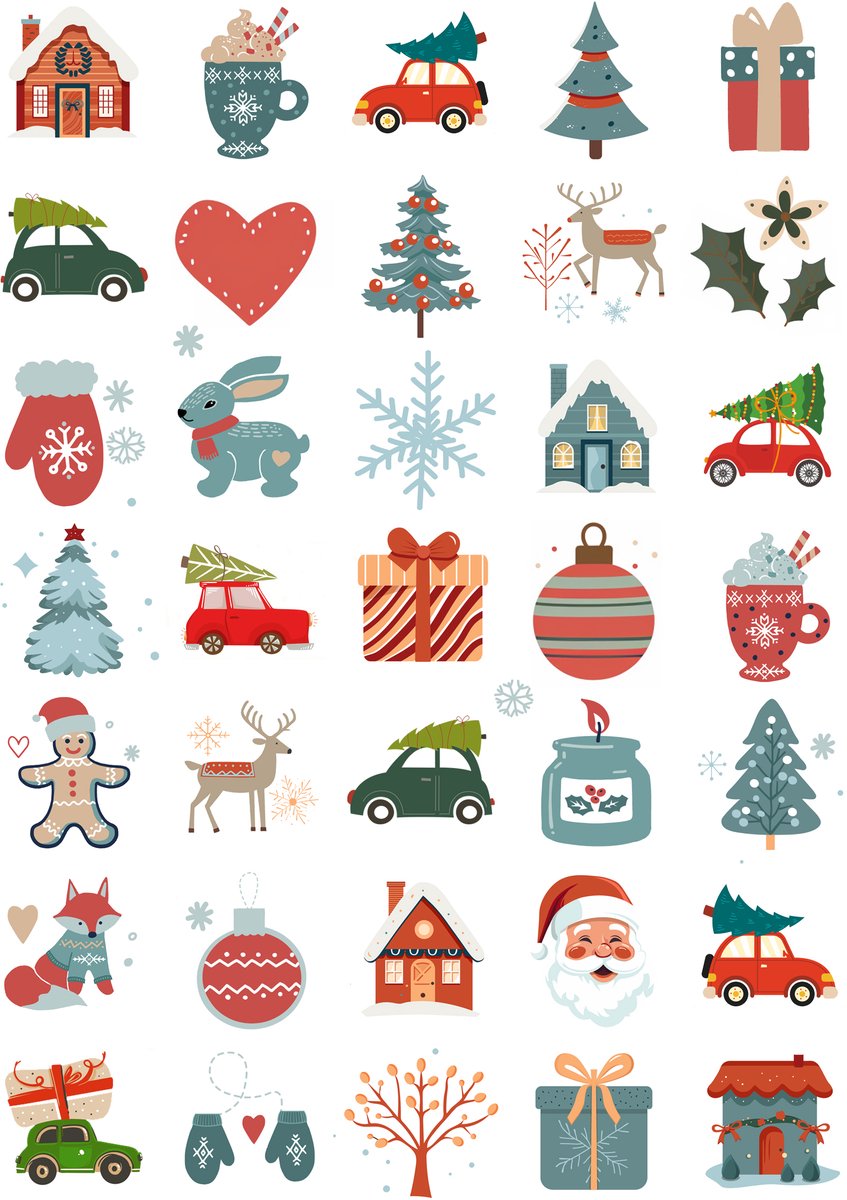 Stickers Kerst - 140 Stuks - 4 Stickervellen Kerst - Kerstkaarten Maken — afbeelding 3