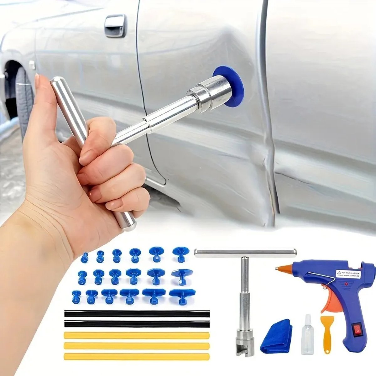 Auto Dent Repair Tool - Uitdeuken Zonder Spuiten - Puller Kit met Lijmpistool & Accessoires