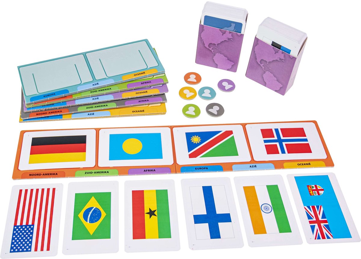 Tactic Vlaggen van de Wereld – Educatief spel – Leer de verschillende wereldvlaggen – 200 Kaarten – Inclusief wereldkaart — afbeelding 13
