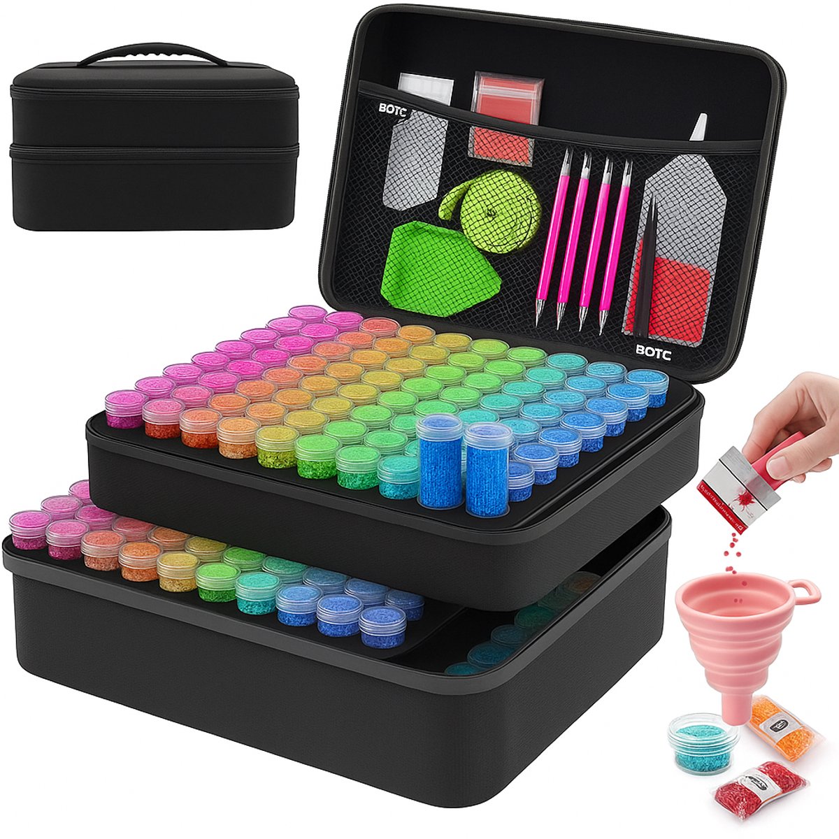 Diamond Painting Opbergdoos | Luxe Opbergkoffer | 60 Potjes – F4B Diamond Painting