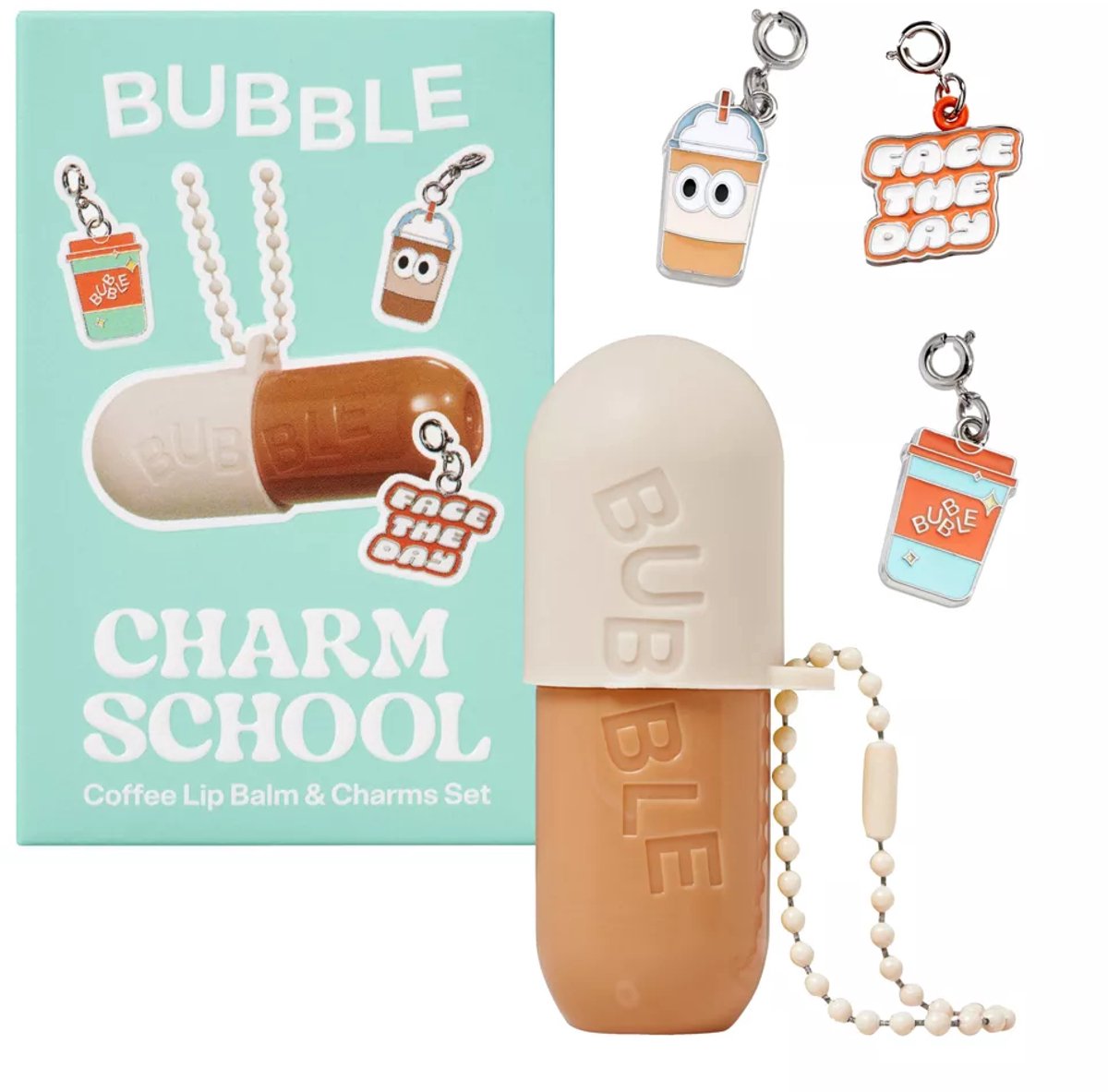 Bubble Skincare Charm School – Coffee Lip Balm & Charms Set – Lippenbalsem Cadeauset