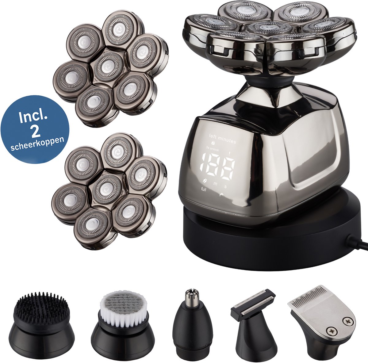 Carewat Glad Pro met extra scheerkop - 7-in-1 elektrisch - Carewat - €49,99