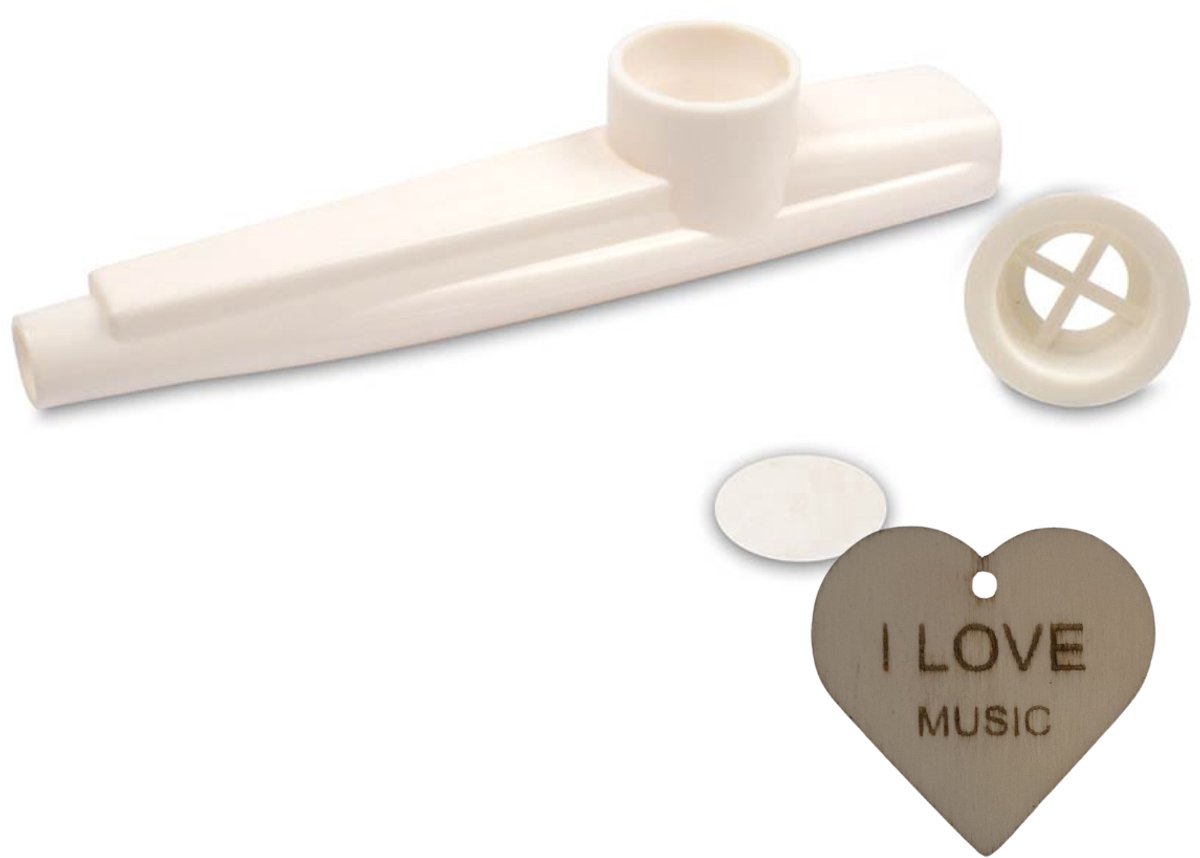 Cascha kazoo wit – lichtgewicht muziekinstrument + Specter sleutelhanger