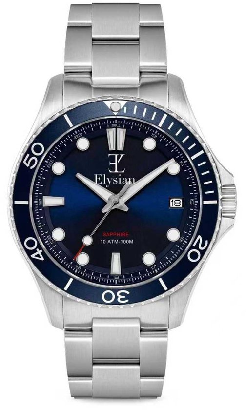 Montre Homme Elysian Argent 42 mm - Acier 316L - 10 ATM - Seiko