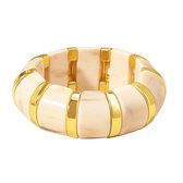 Dames armband statement-dames armband goud-dames bangel-marmerlook-kerst kado -kado voor haar-wit goud armband