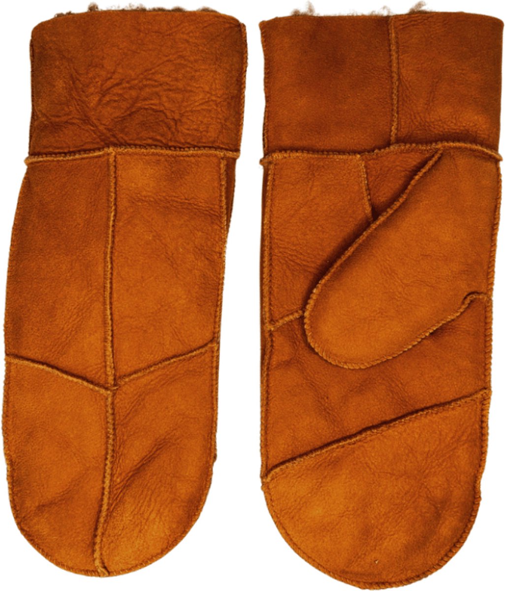 Leren wanten dames - Lammy dames winter - Winddicht en waterafstotend - Wol - Cognac- Maat M — cadeau in Mode & Accessoires - foto 4