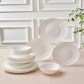 Karaca White Pure Opal Glazen Serviesset – 24-Delig – 6 Personen – Wit – Modern & Duurzaam Design